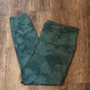All In Motion Green Camo Print Legging w/ Side Pockets